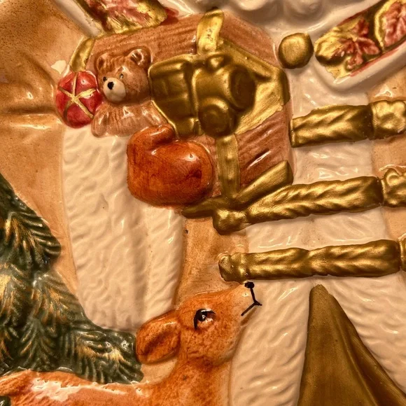 EUC Vintage Fitz And Floyd Good King Wenceslas Canapé Serving Plate/Wall Hanging - Picture 3 of 6